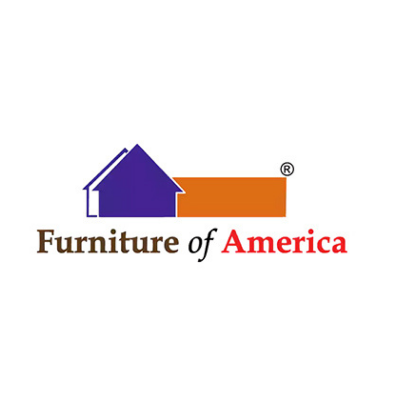 Logo for Furniture of America. Graphic of a house with Furniture of America written beneath it.