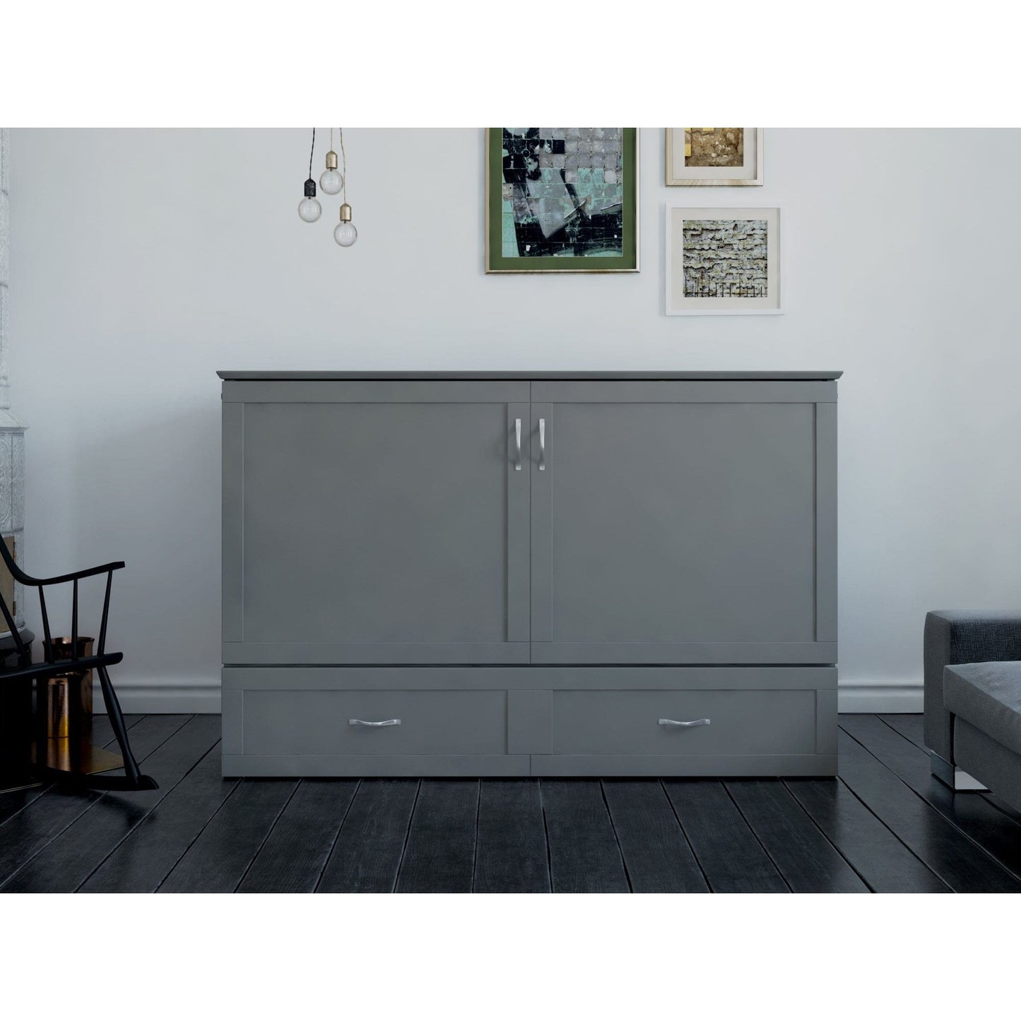 AFI Furnishings Hamilton Murphy Bed Chest Queen with Charging Station