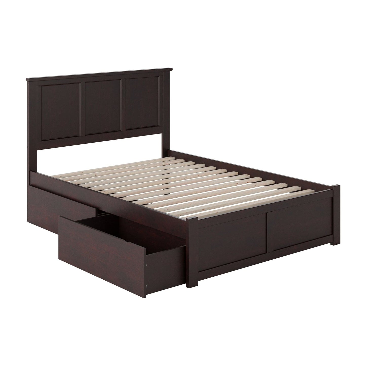 AFI Furnishings Madison Full Platform Bed with Flat Panel Foot Board and 2 Urban Bed Drawers