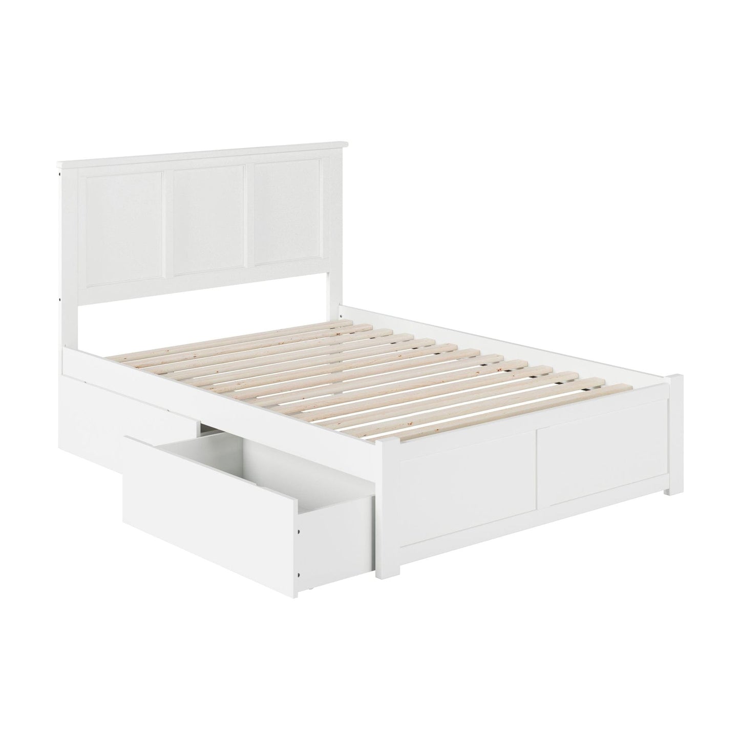 AFI Furnishings Madison Full Platform Bed with Flat Panel Foot Board and 2 Urban Bed Drawers