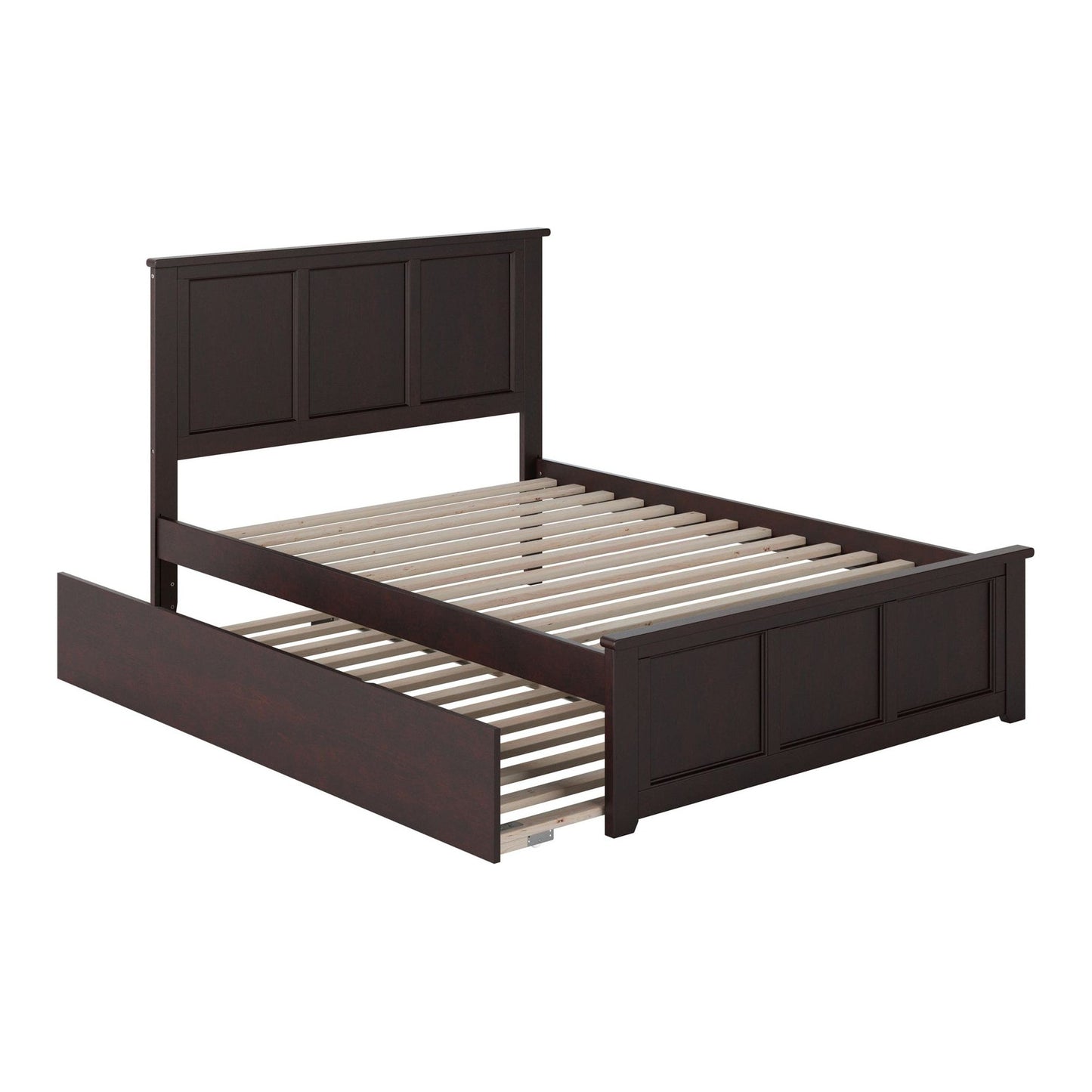 AFI Furnishings Madison Full Platform Bed with Matching Footboard with Twin Size Urban Trundle Bed