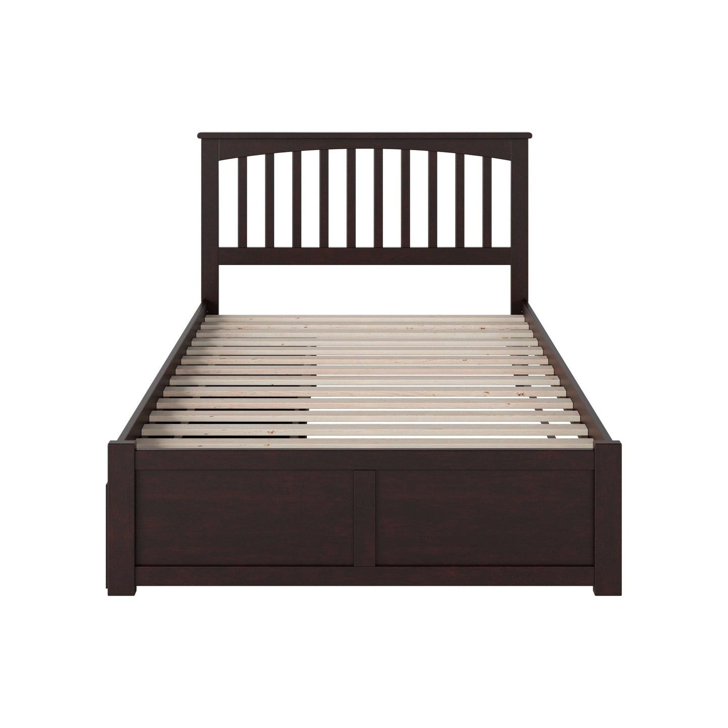 AFI Furnishings Mission Full Platform Bed with Flat Panel Foot Board and 2 Urban Bed Drawers