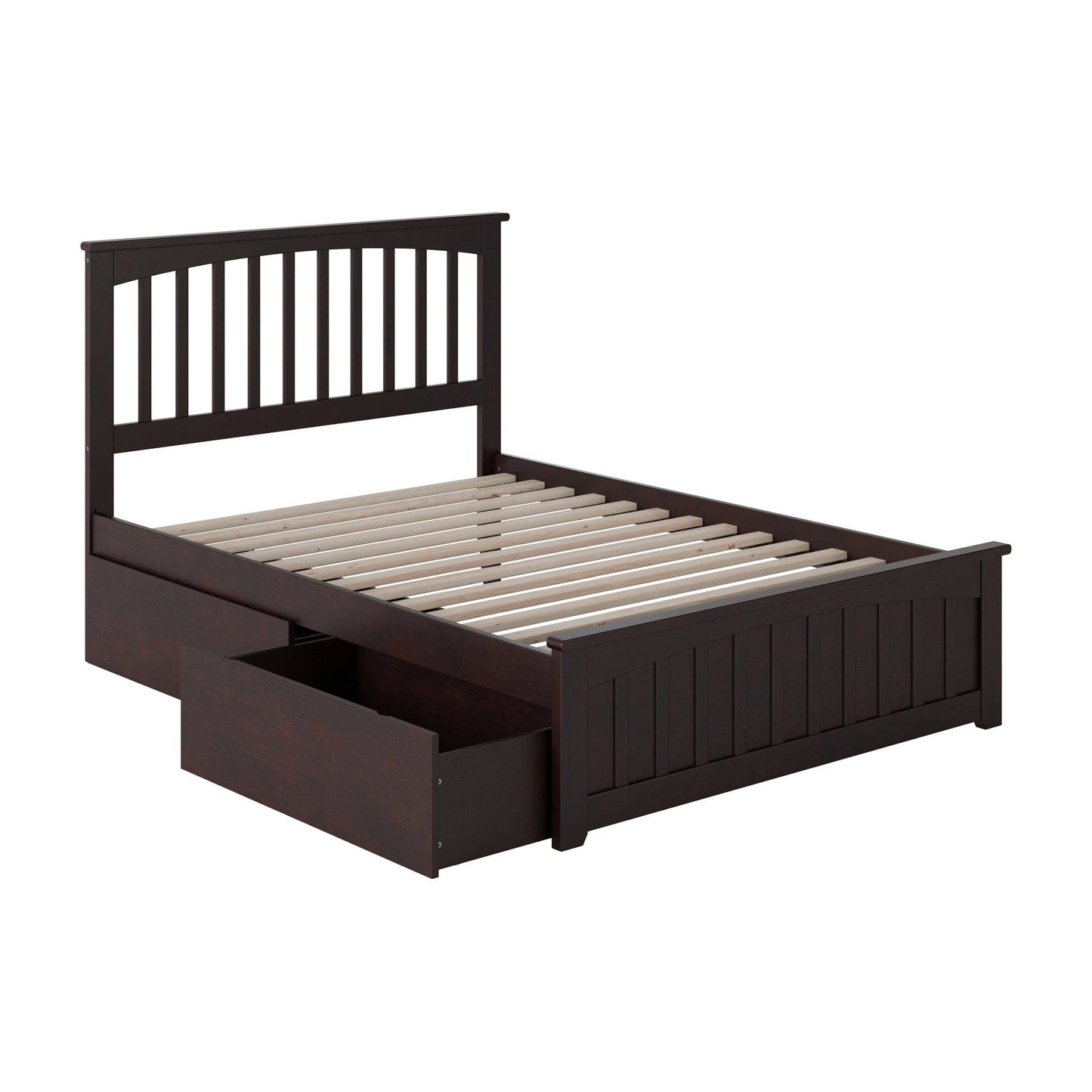 AFI Furnishings Mission Full Platform Bed with Matching Foot Board with 2 Urban Bed Drawers