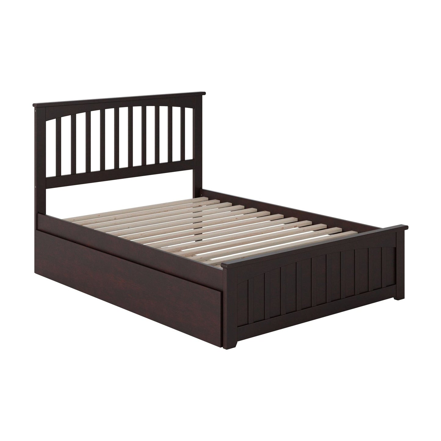 AFI Furnishings Mission Full Platform Bed with Matching Foot Board with Twin Size Urban Trundle Bed