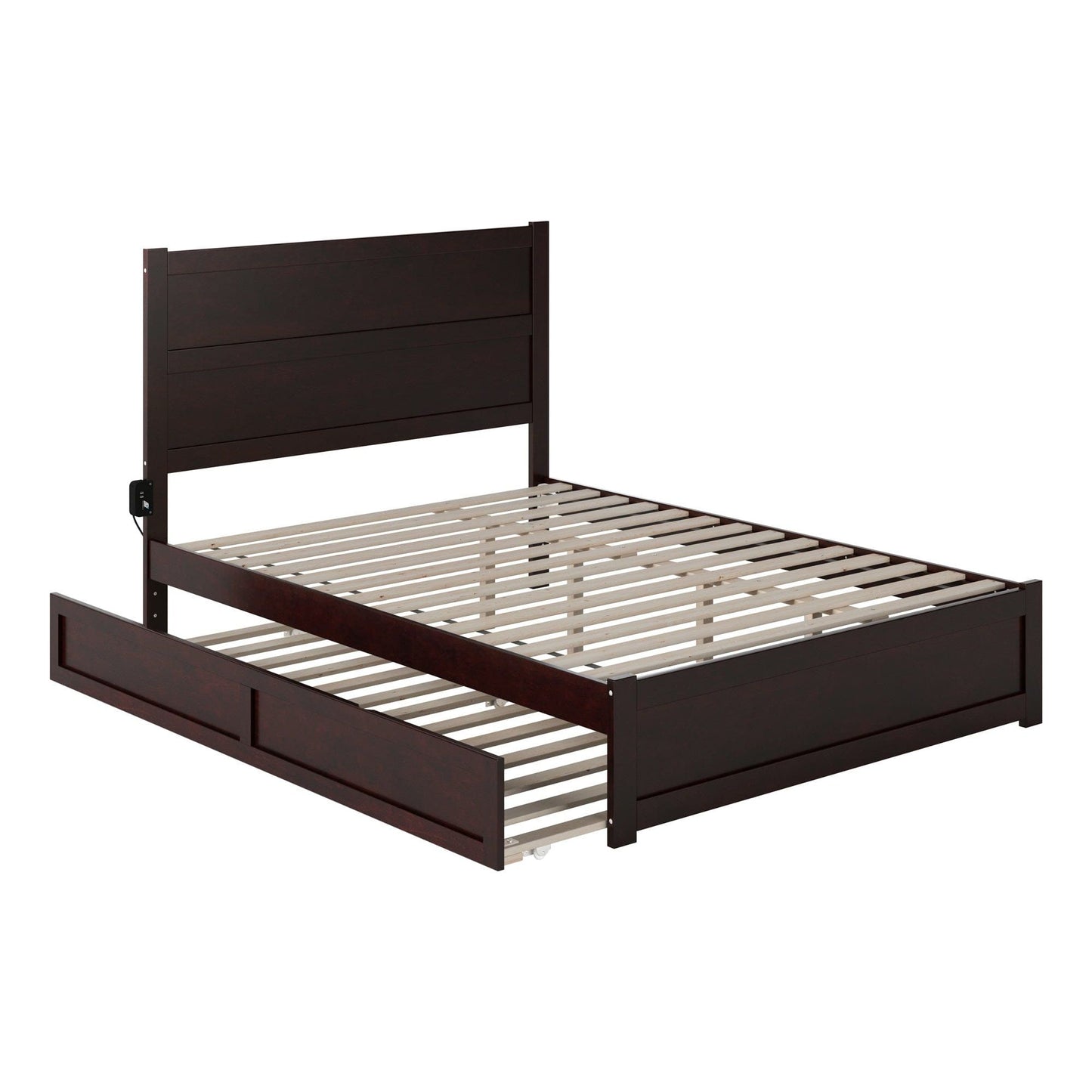 AFI Furnishings NoHo Queen Bed with Footboard and Twin Extra Long Trundle in Espresso