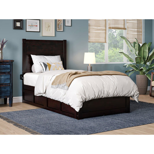 AFI Furnishings NoHo Twin Bed with Footboard and 2 Drawers in Espresso