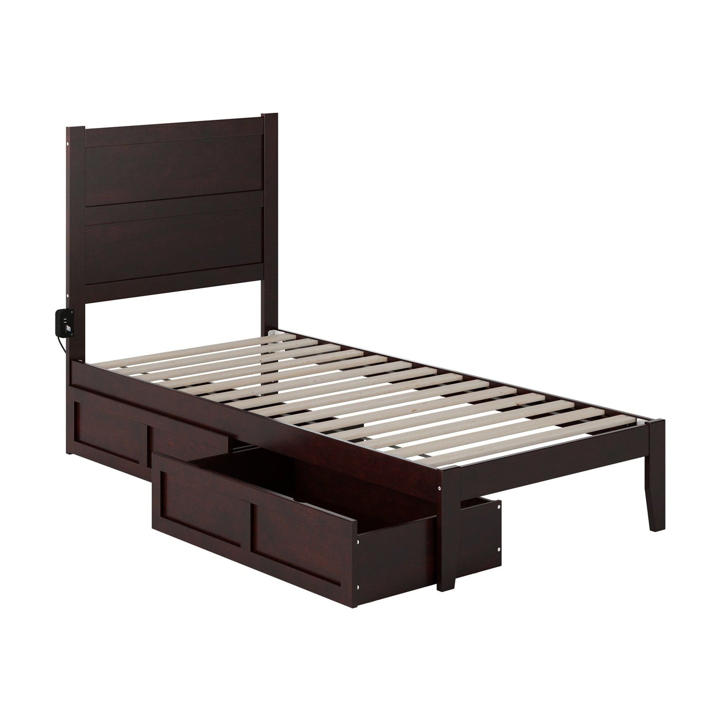 AFI Furnishings NoHo Twin Extra Long Bed with 2 Drawers in Espresso AG9113411