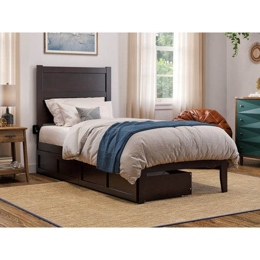 AFI Furnishings NoHo Twin Extra Long Bed with 2 Drawers in Espresso AG9113411