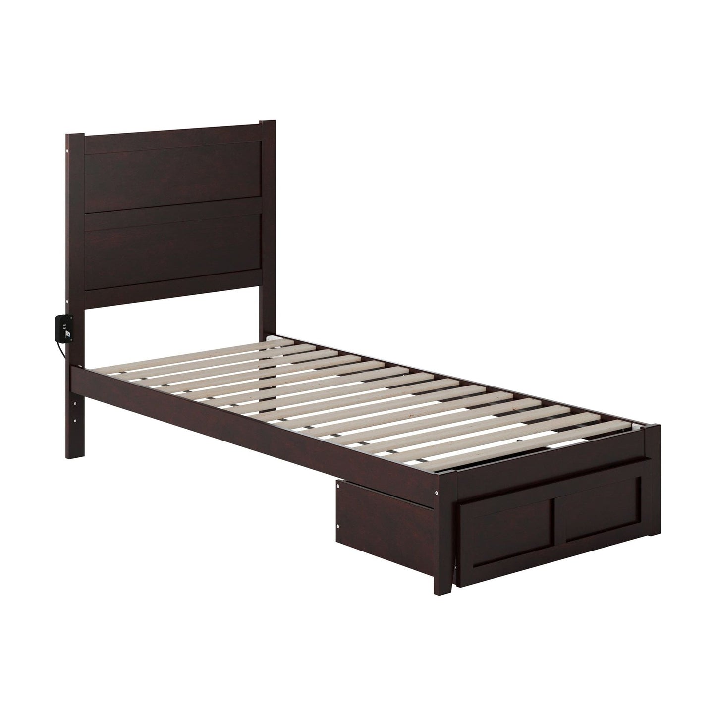 AFI Furnishings NoHo Twin Extra Long Bed with Foot Drawer in Espresso