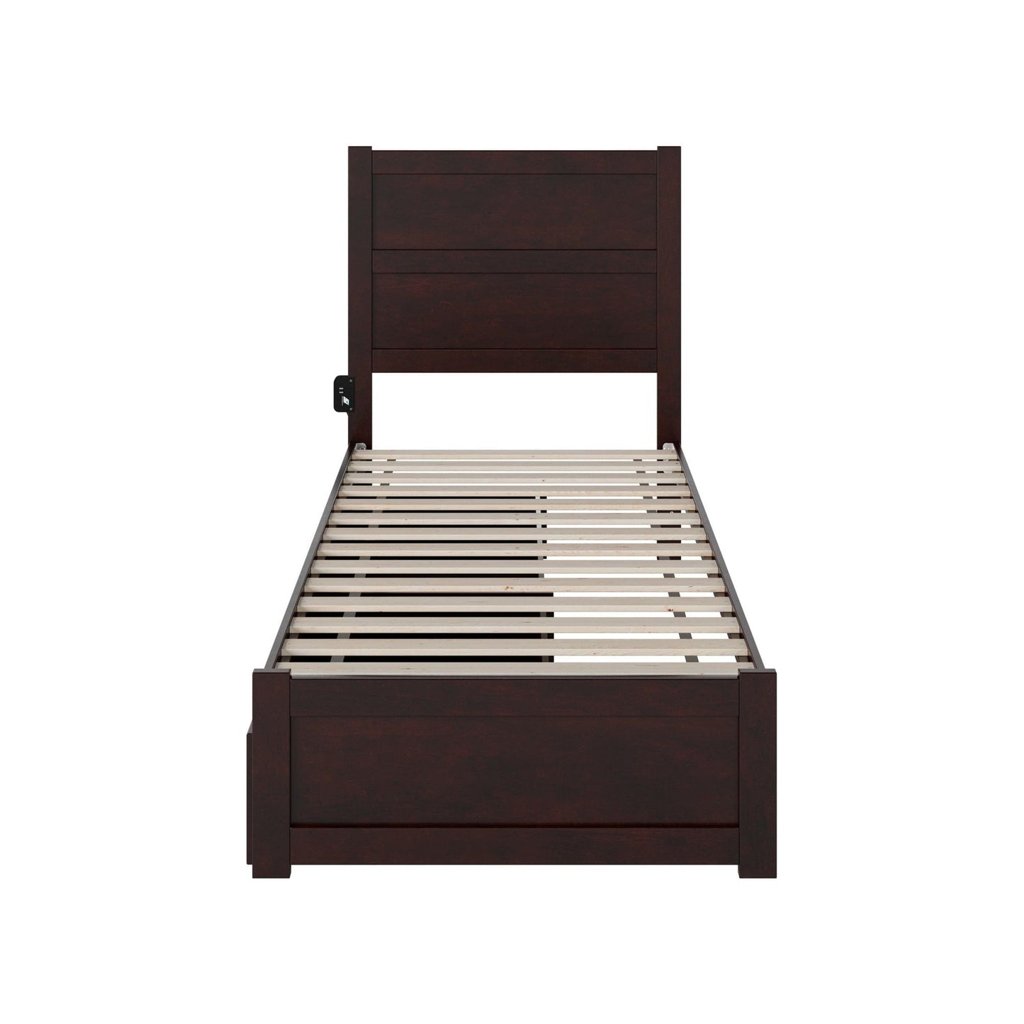 AFI Furnishings NoHo Twin Extra Long Bed with Footboard and 2 Drawers in Espresso