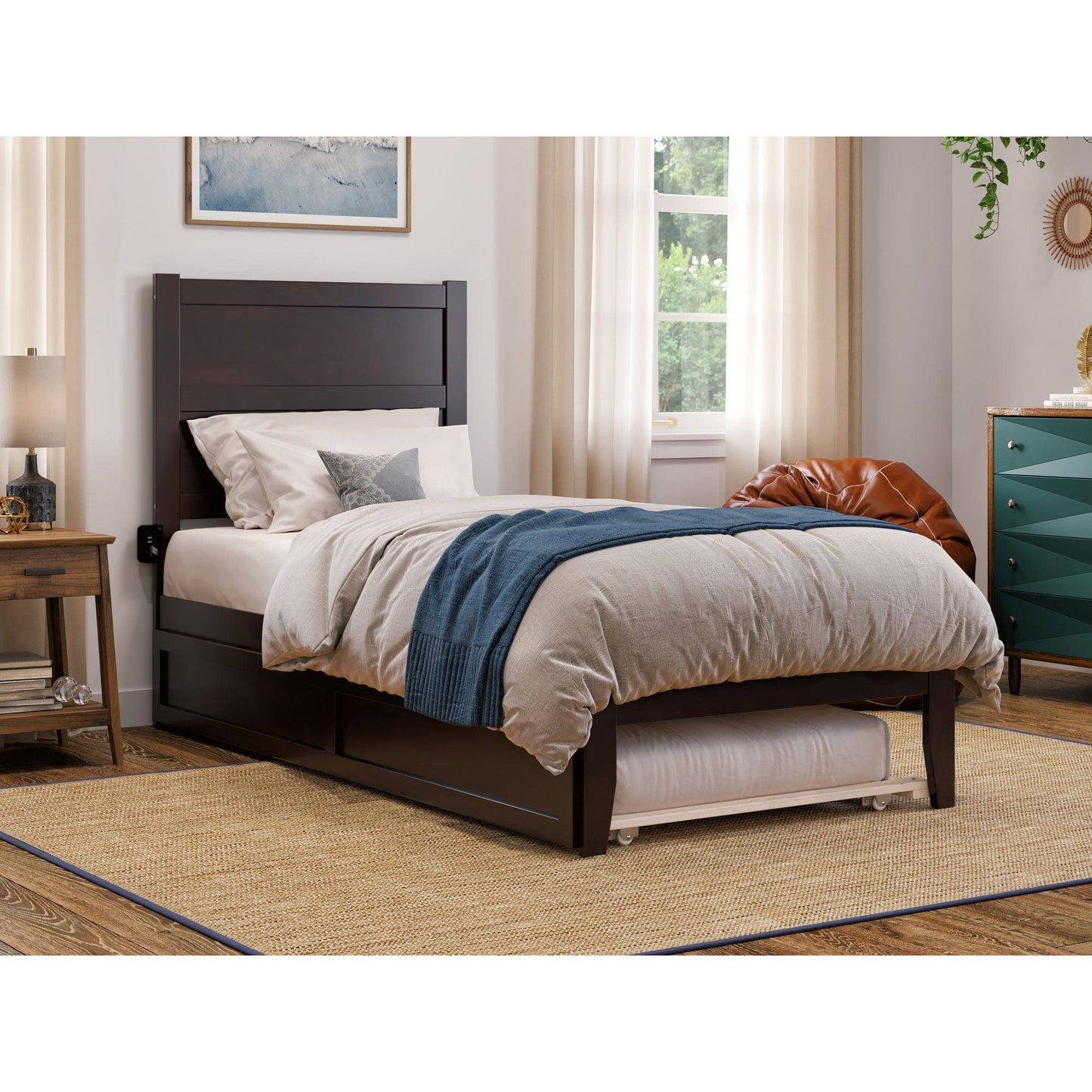AFI Furnishings NoHo Twin Extra Long Bed with Twin Extra Long Trundle in Espresso AG9111111