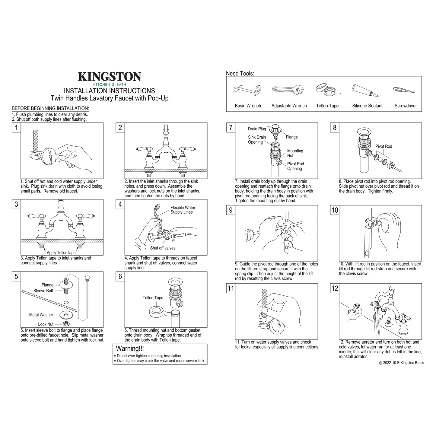 Kingston Brass Kingston Brass English Country Bridge Bathroom Faucet with Brass Pop-Up, Brushed Brass KS7997AL