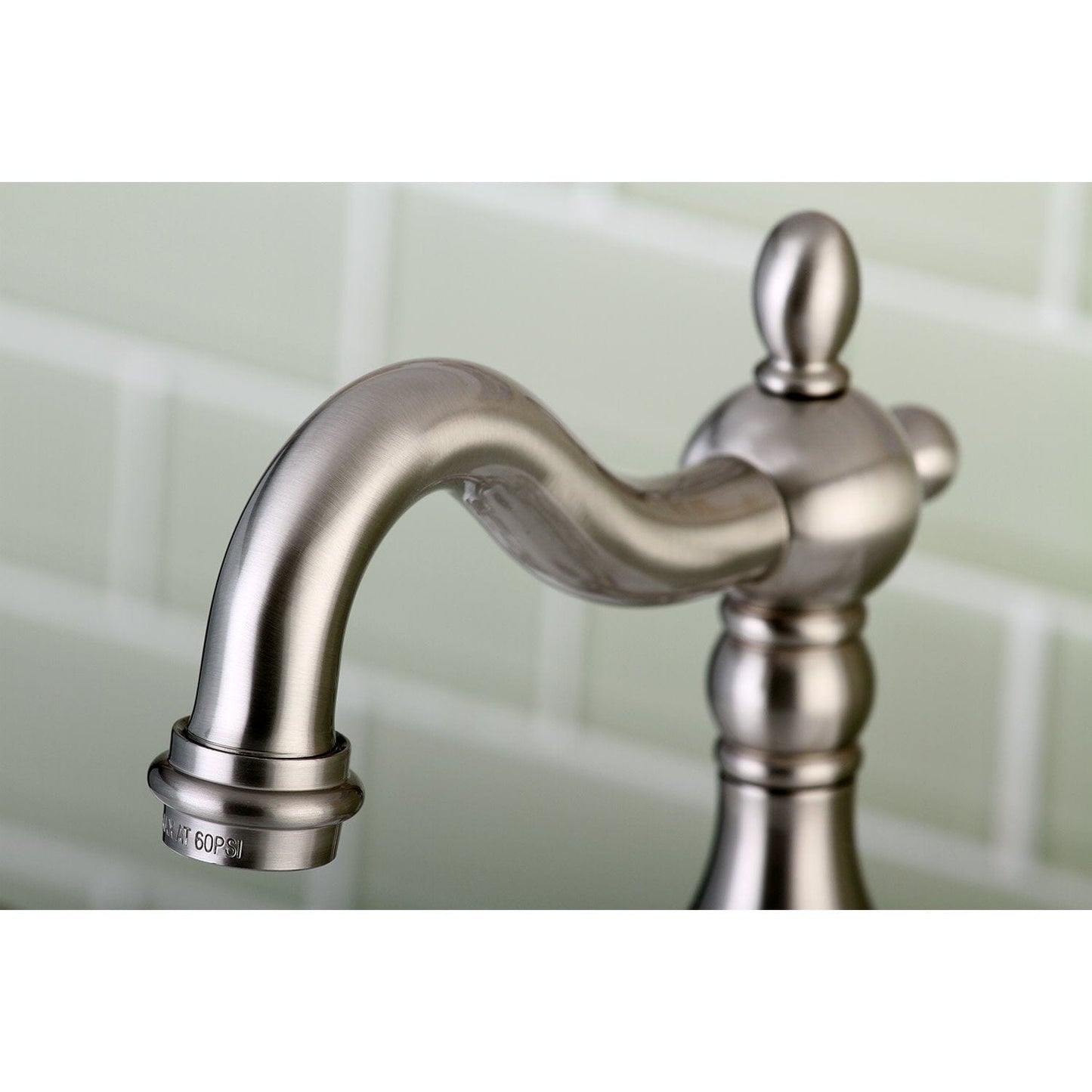 Kingston Brass Kingston Brass English Country Bridge Bathroom Faucet with Brass Pop-Up, Brushed Nickel KS7978AL