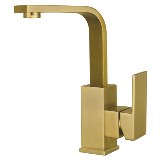 Kingston Brass Kingston Brass Fauceture LS8463CL Claremont Single-Handle Bathroom Faucet with Push Pop-Up, Brushed Brass LS8463CL