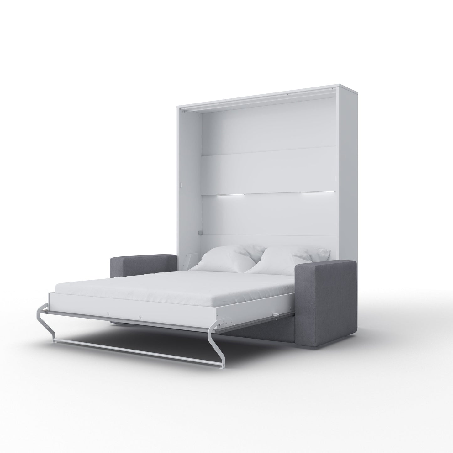 Maxima House European Queen size Vertical Murphy Bed with a Sofa, Invento IN014W-G