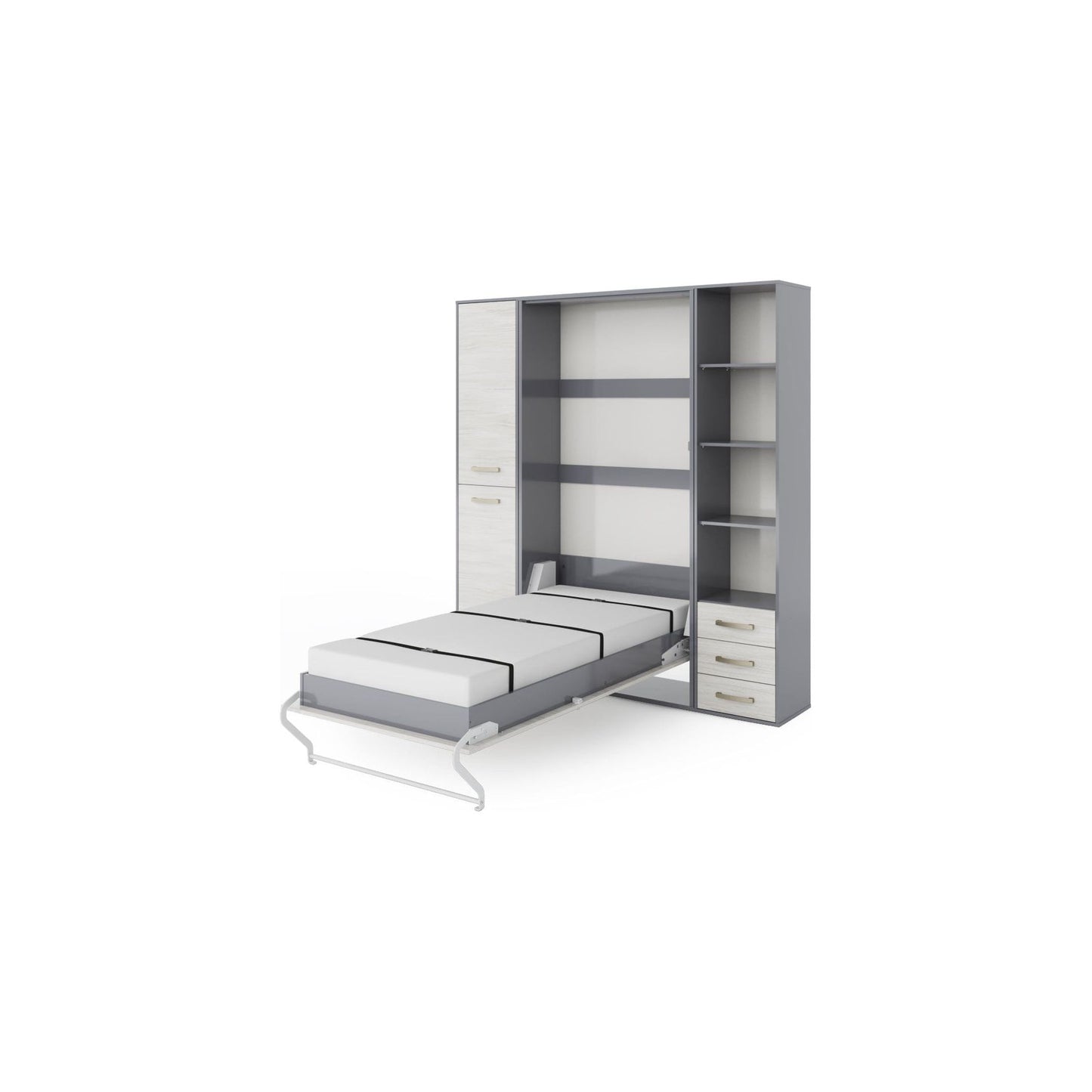 Maxima House Maxima House Invento Vertical Wall Bed, European Full Size with 2 cabinets