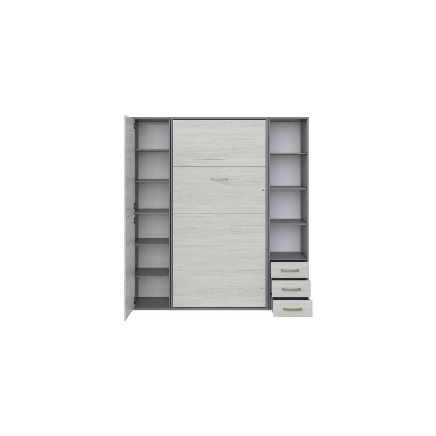 Maxima House Maxima House Invento Vertical Wall Bed, European Full XL Size with 2 cabinets