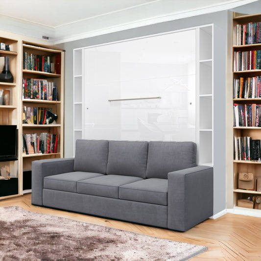 Maxima House Maxima House Vertical European Queen size Murphy Bed Invento with a Sofa and two Cabinets