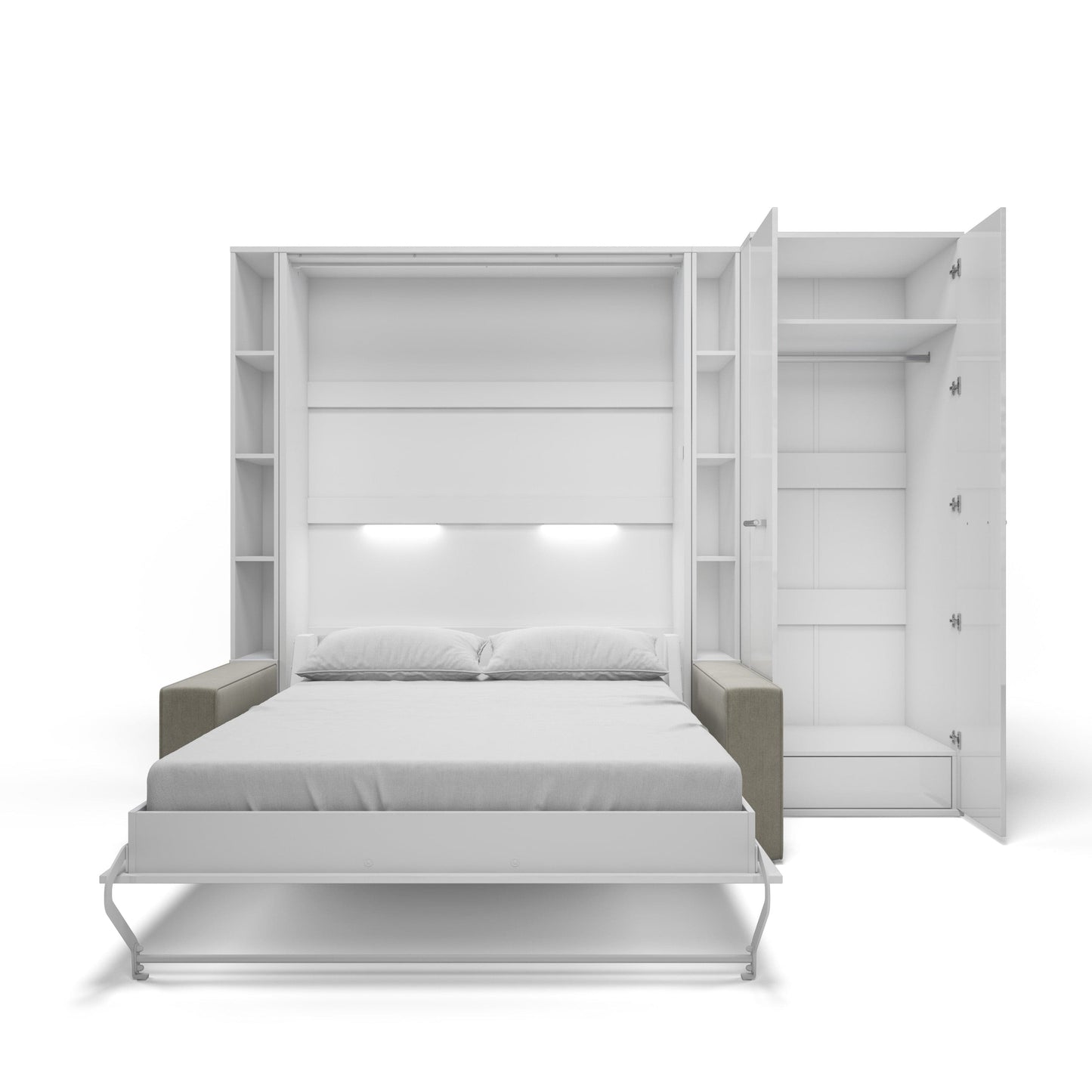 Maxima House Maxima House Vertical FULL size Murphy Bed Invento with a Sofa, two Cabinets and Wardrobe