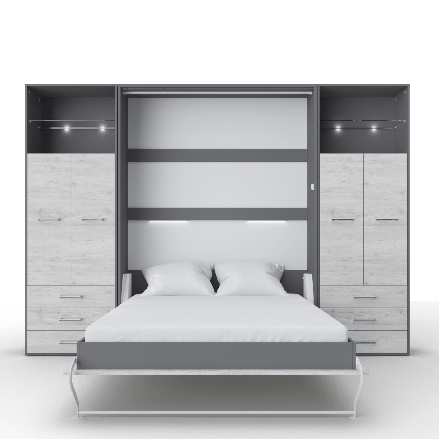 Maxima House Maxima House Vertical Murphy Bed Invento , European Full XL with 2 cabinets