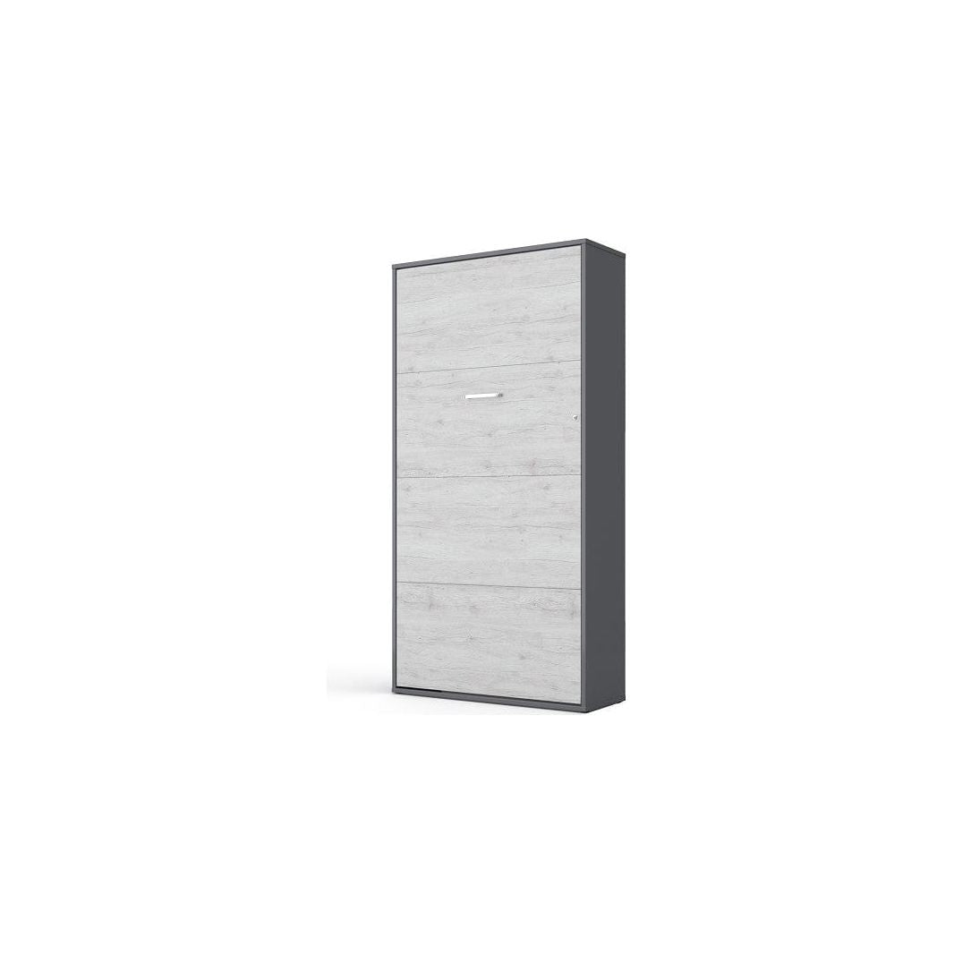 Maxima House Maxima House Vertical Murphy Bed Invento, European Twin Size with mattress Grey/White Monaco IN-03GW