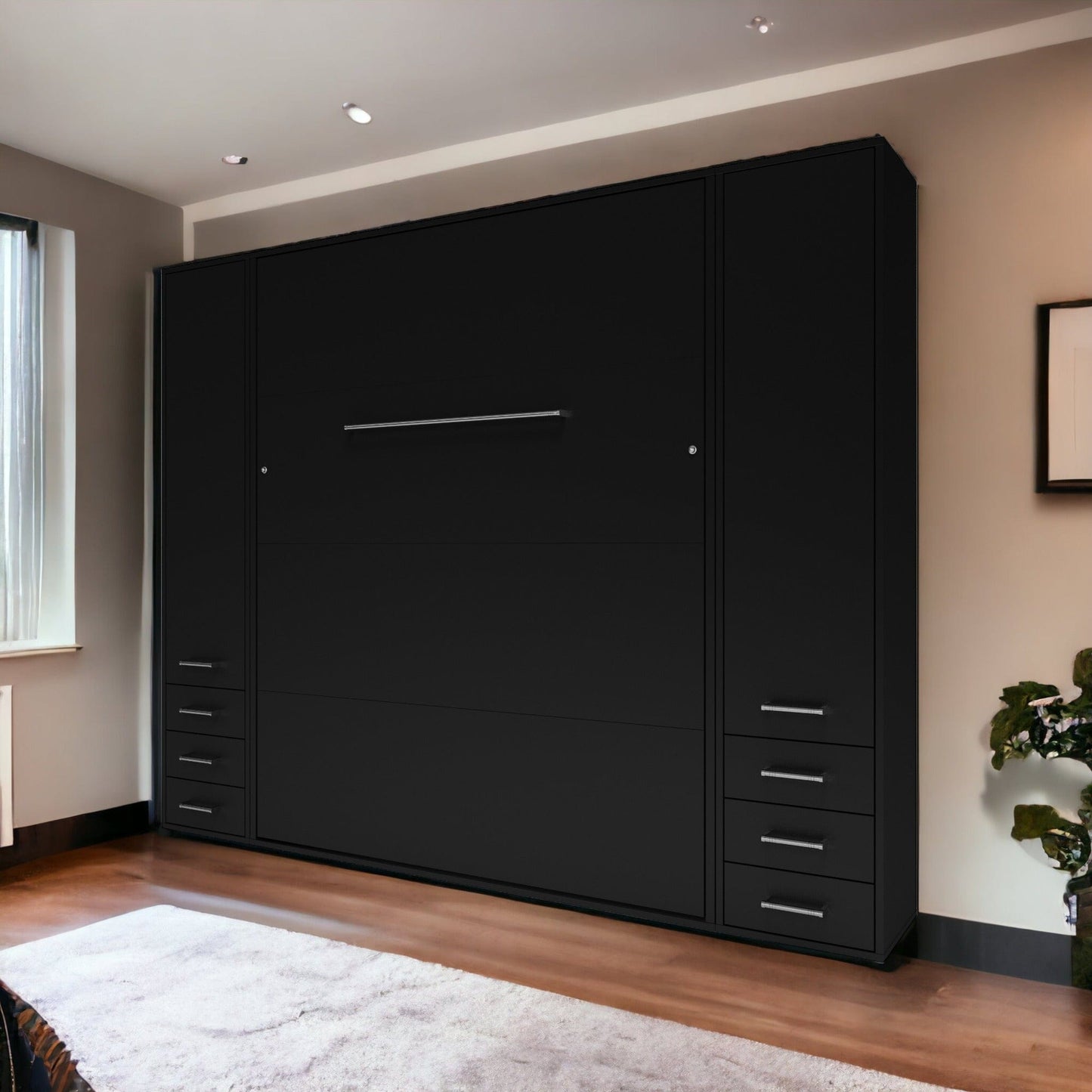 Maxima House Maxima House Vertical Queen Murphy Bed Invento , with 2 cabinets IN160V-07BL