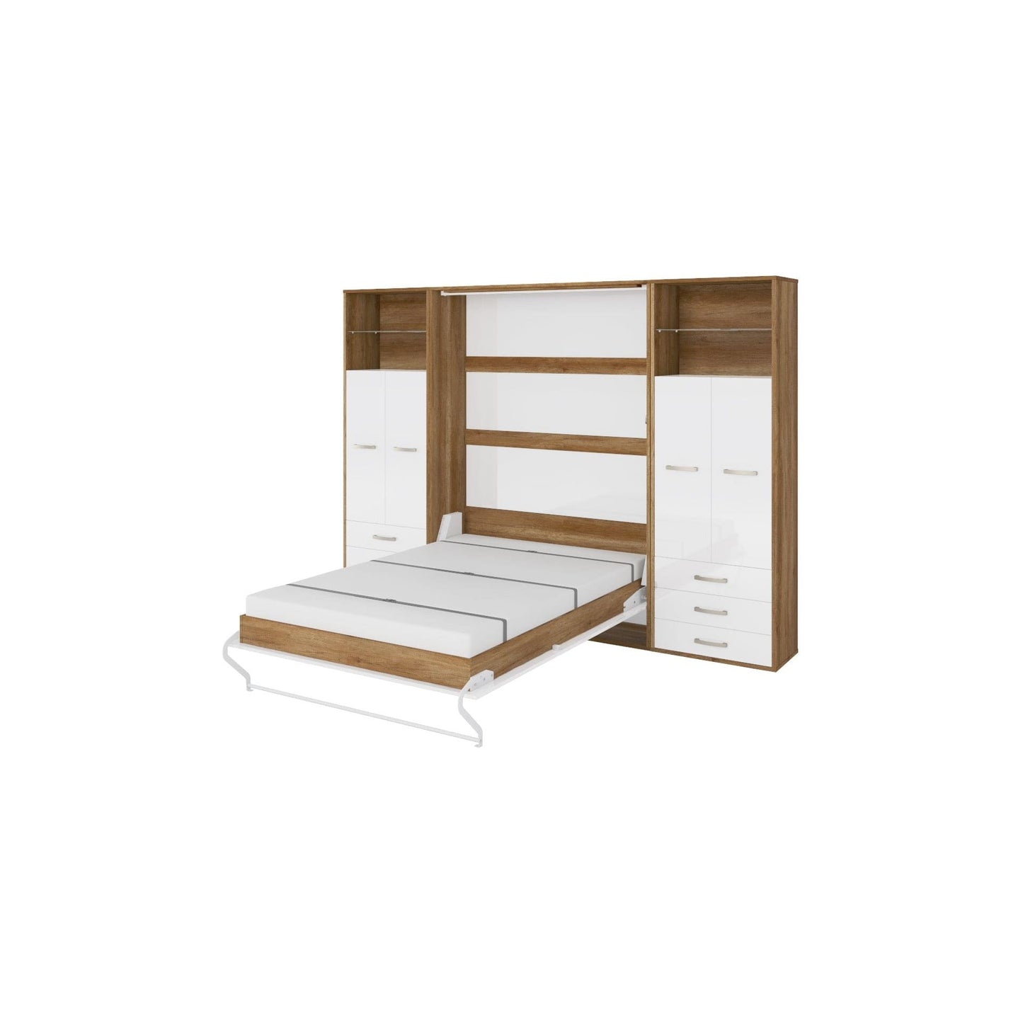 Maxima House Maxima House Vertical Wall Bed Invento, European Full Size with 2 cabinets
