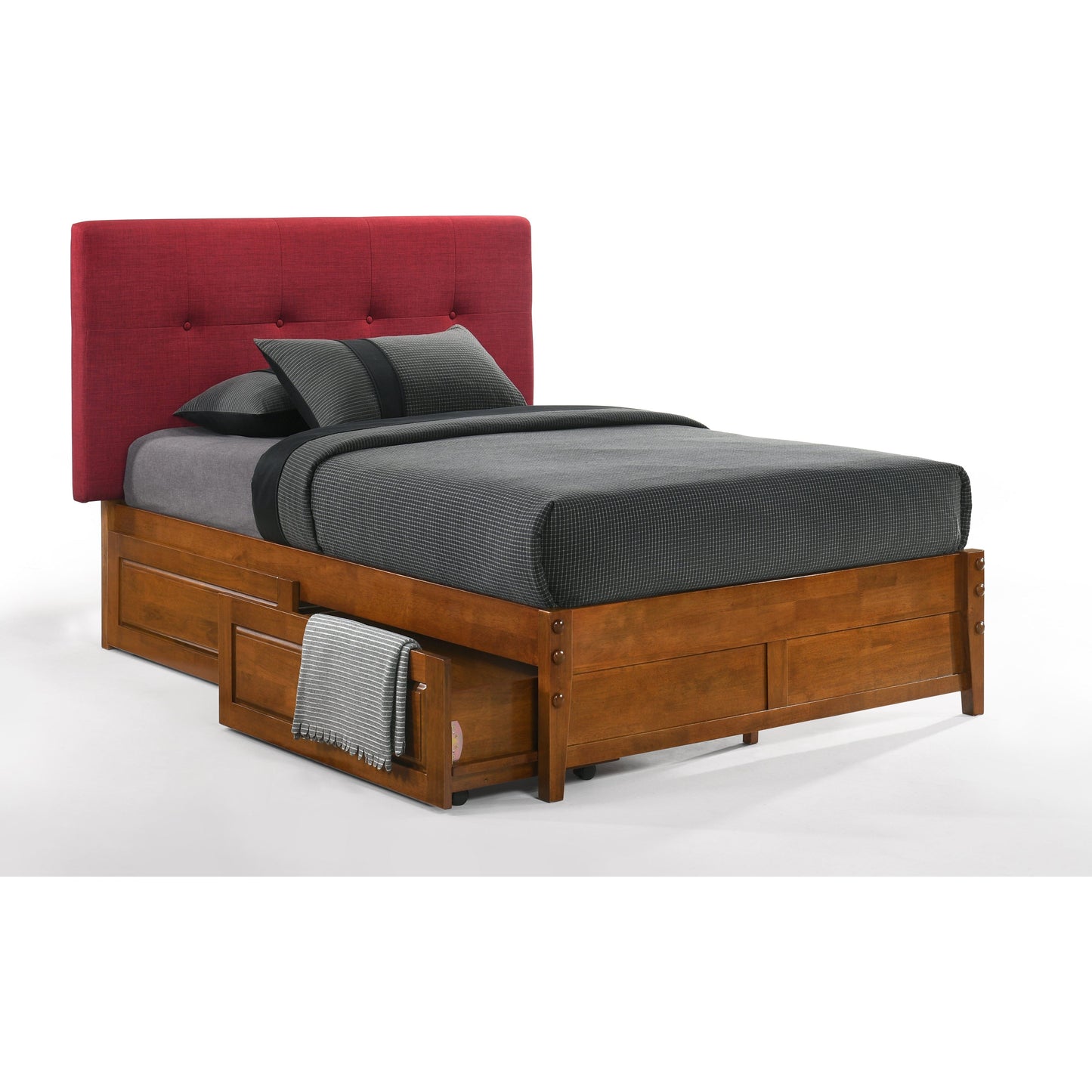 Night And Day Paprika California King Bed in Grey with Cherry Finish  Frame (P Series) PAP-PH-CKG-GY-CH-COM