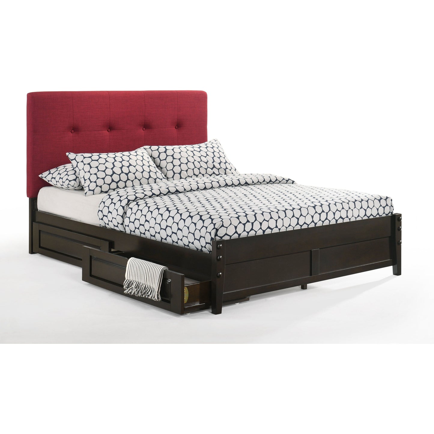 Night and Day Paprika Full Bed in Charcoal with Chocolate Finish Frame (K Series)