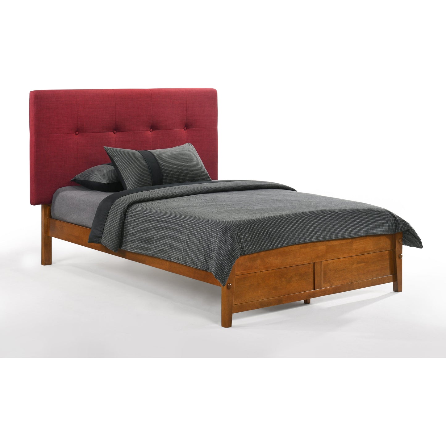 Night and Day Paprika Full Bed in Grey with Cherry Finish Frame (K Series) Red PAP-KH-FUL-RD-CH-COM