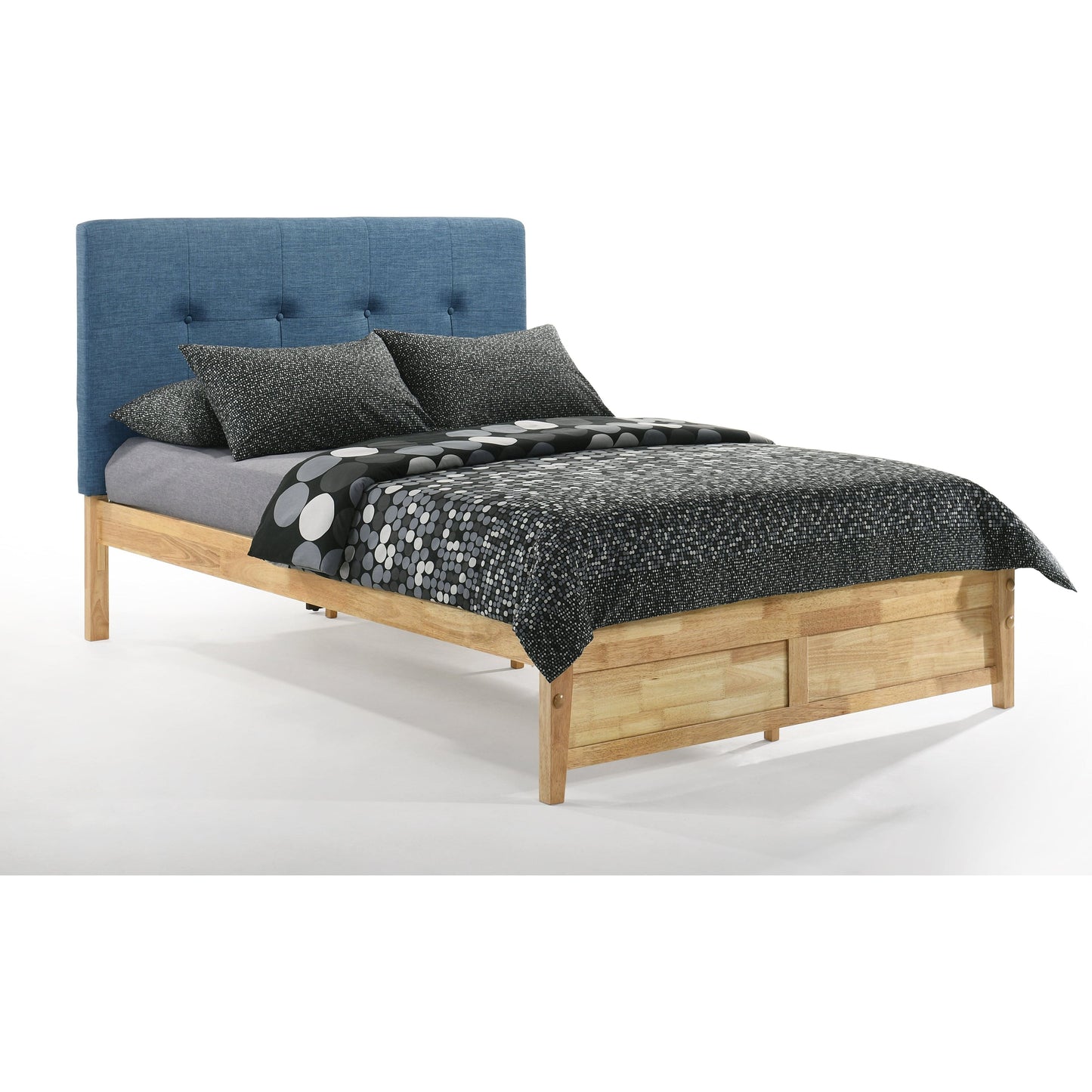 Night and Day Paprika Full Bed in Grey with Natural Finish Frame (K Series) Teal