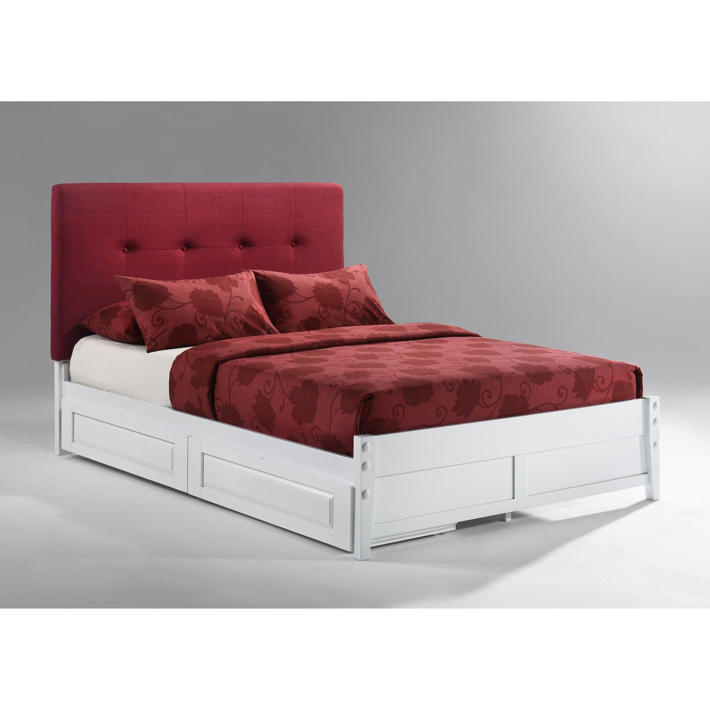 Night and Day Paprika Full Bed in Teal with White Finish Frame (K Series)