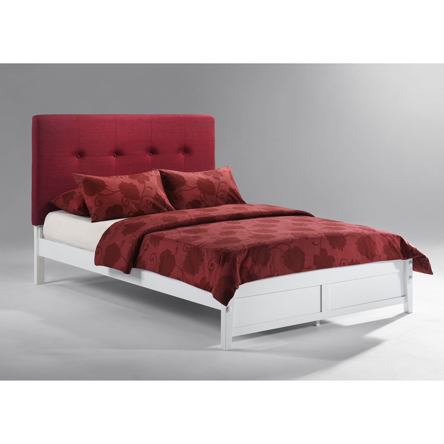 Night and Day Paprika Full Bed in Teal with White Finish Frame (K Series) Red