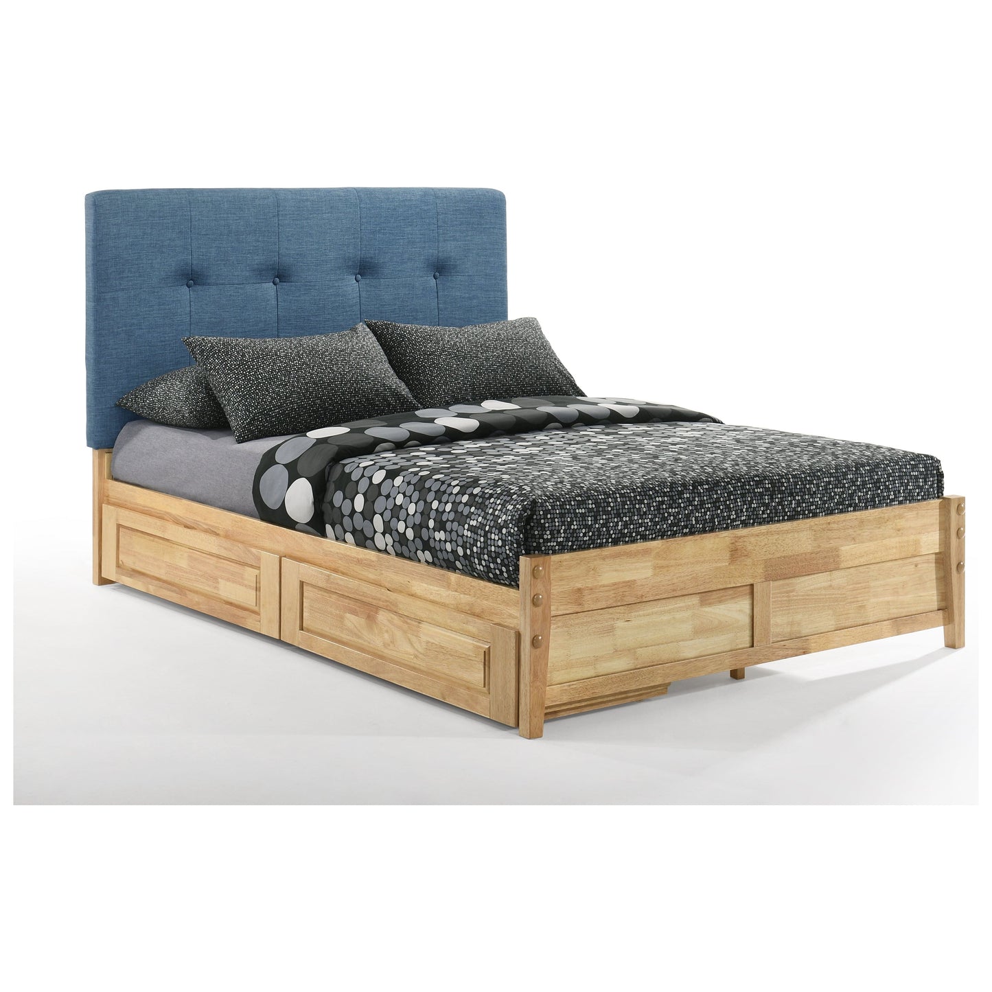 Night and Day Paprika King Bed in Grey with Natural Finish Frame (K Series)
