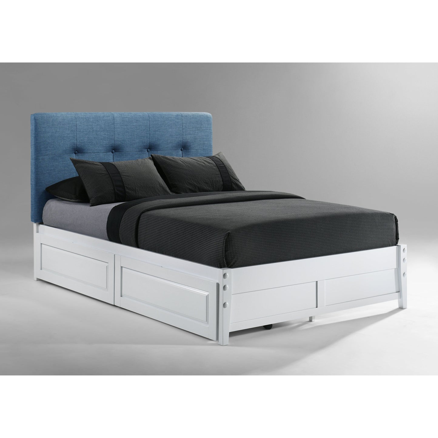 Night and Day Paprika King Bed in Teal with White Finish Frame (K Series)