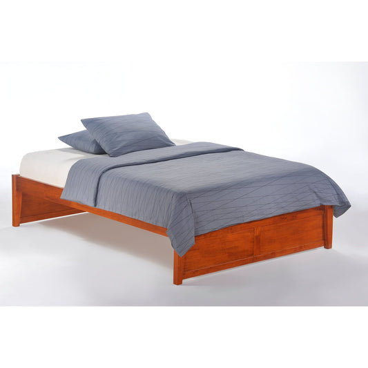 Night and Day Queen Basic Platform Bed in cherry finish (K Series)