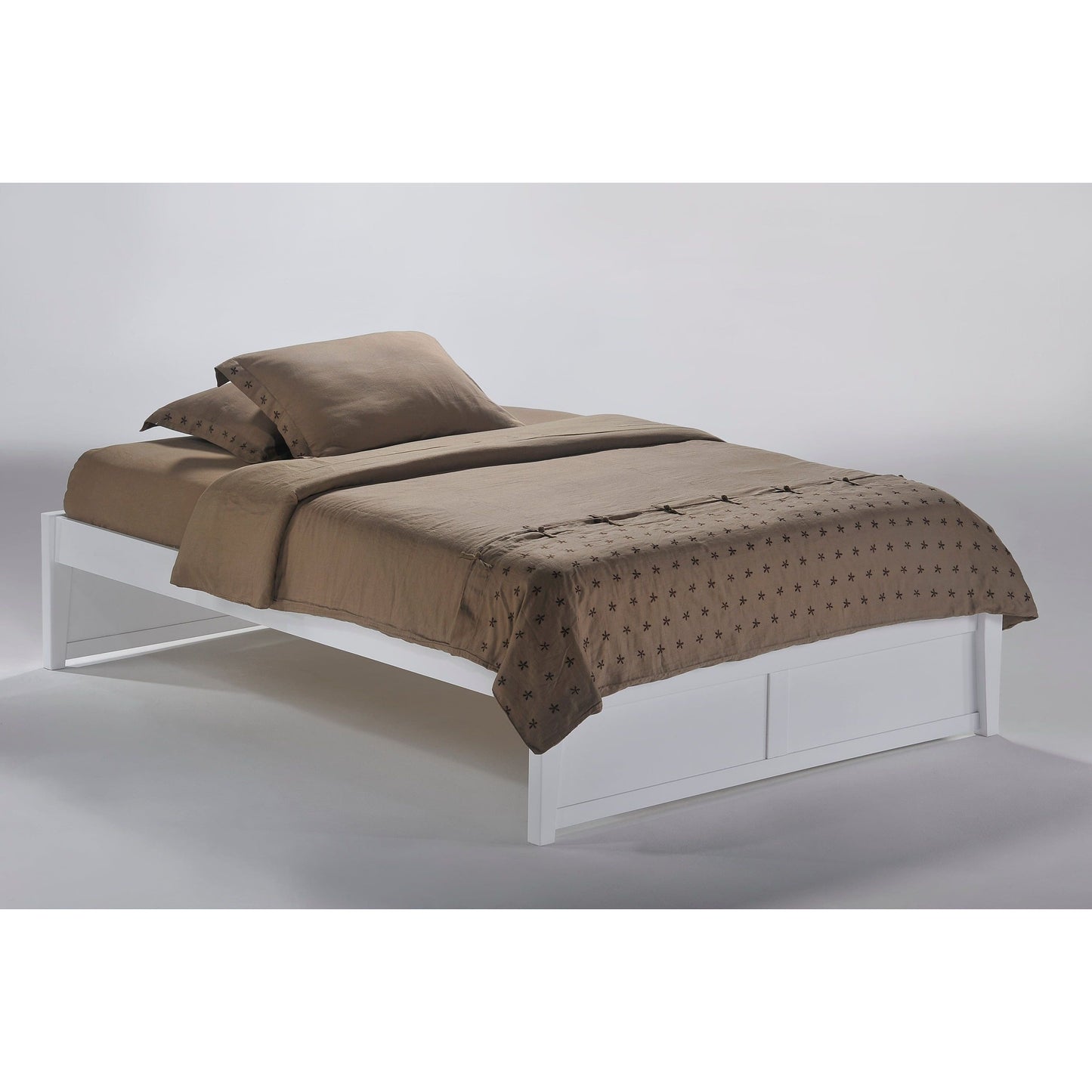 Night and Day Queen Basic Platform Bed in cherry finish (K Series) White BAS-QEN-COM-K-WH
