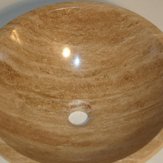 Silkroad Exclusive Silkroad Exclusive 16.5” Travertine Stone Vessel without rim SRS-0029B-P