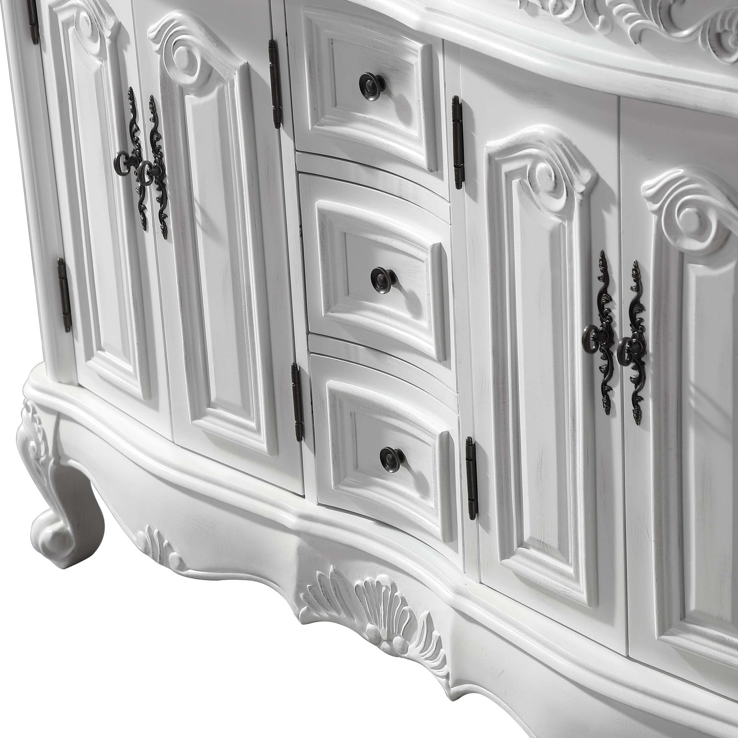Silkroad Exclusive Silkroad Exclusive 48" Double Sink Cabinet with Carrara White Top HYP-0145-WM-UWC-48