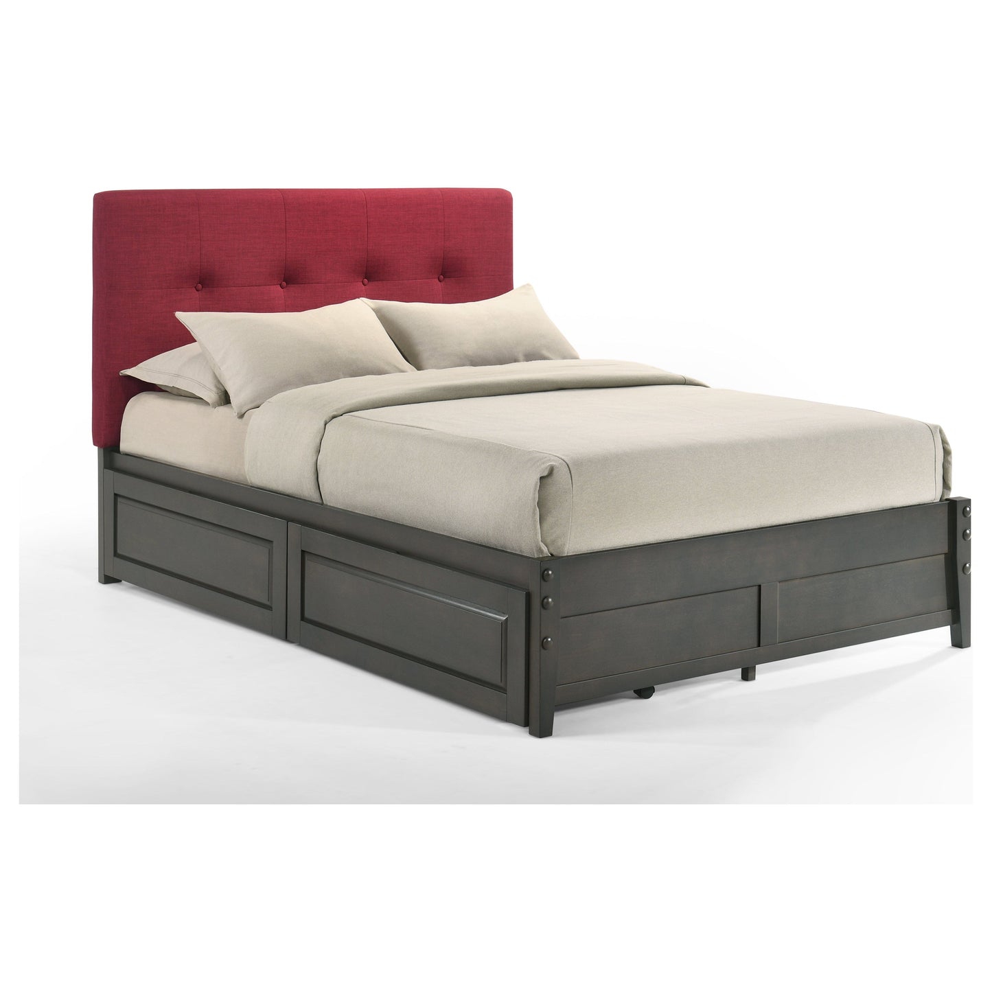 The Bedroom Emporium Paprika Twin Bed in Charcoal with Stonewash Finish Frame (K Series) PAP-PH-TWN-CC-COM-K-STW