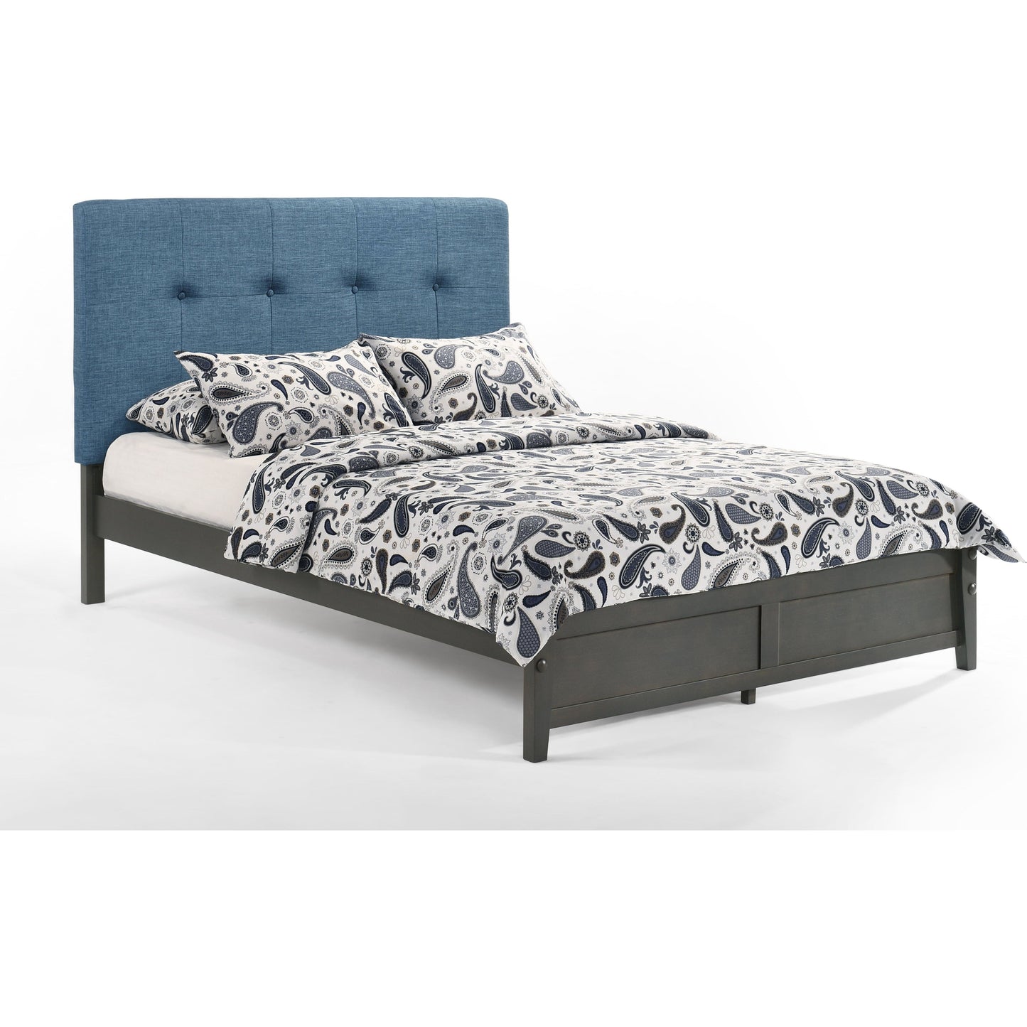 The Bedroom Emporium Paprika Twin Bed in Charcoal with Stonewash Finish Frame (K Series)