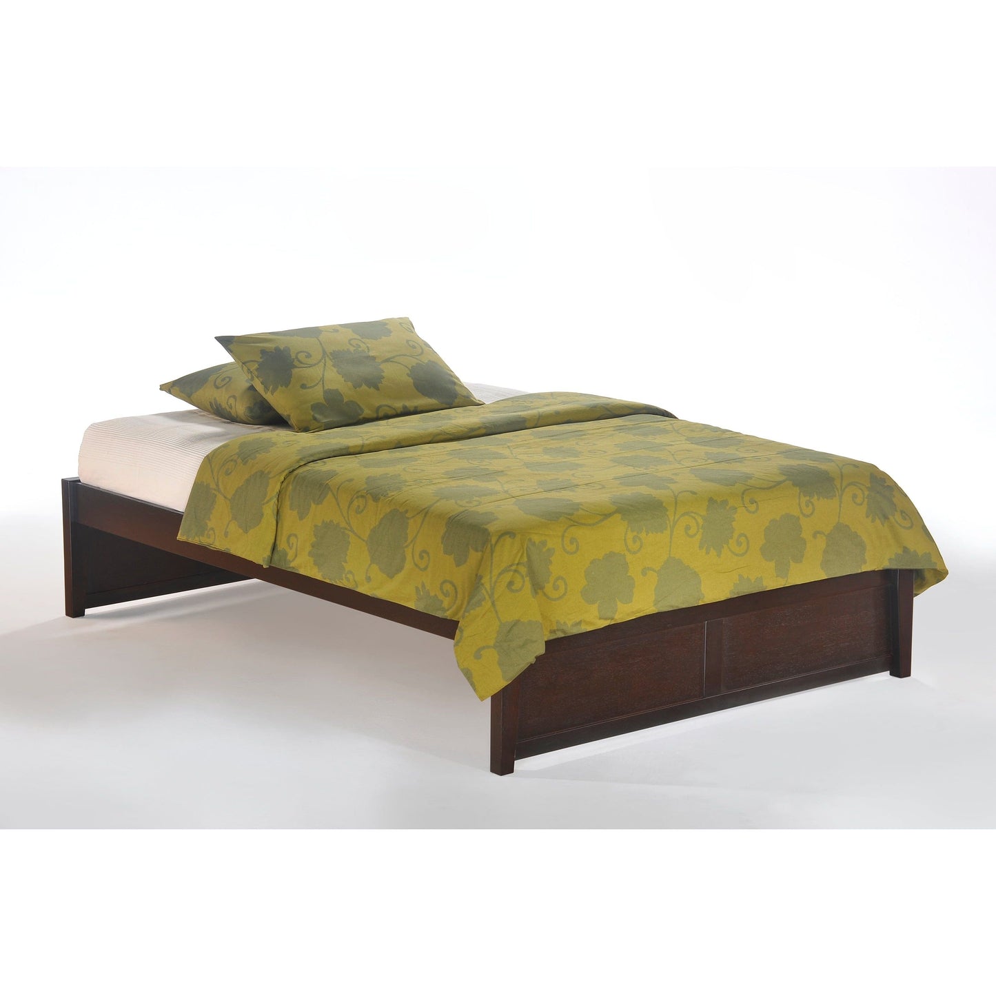 The Bedroom Emporium Twin Basic Platform Bed in cherry finish (K Series) Chocolate