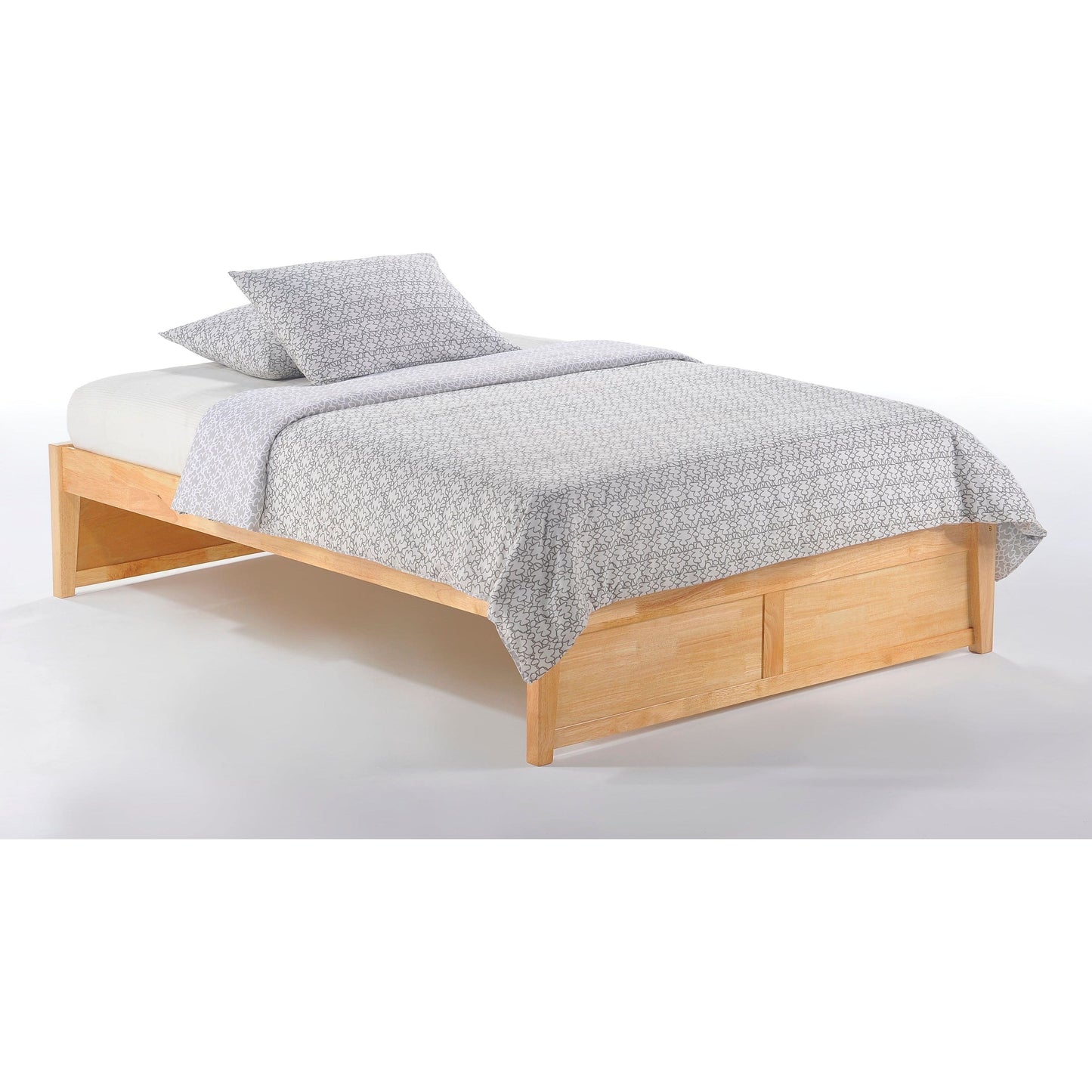 The Bedroom Emporium Twin Basic Platform Bed in cherry finish (K Series) Natural BAS-TWN-COM-K-NA
