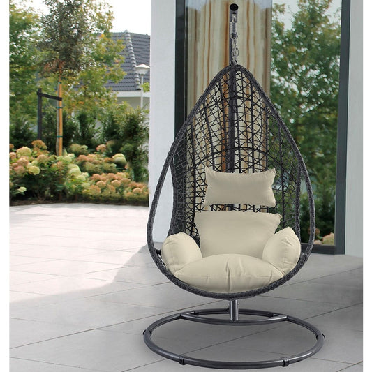 Whiteline Modern Living Whiteline Bravo Outdoor Egg Chair Grey EG1684-GRY/WHT