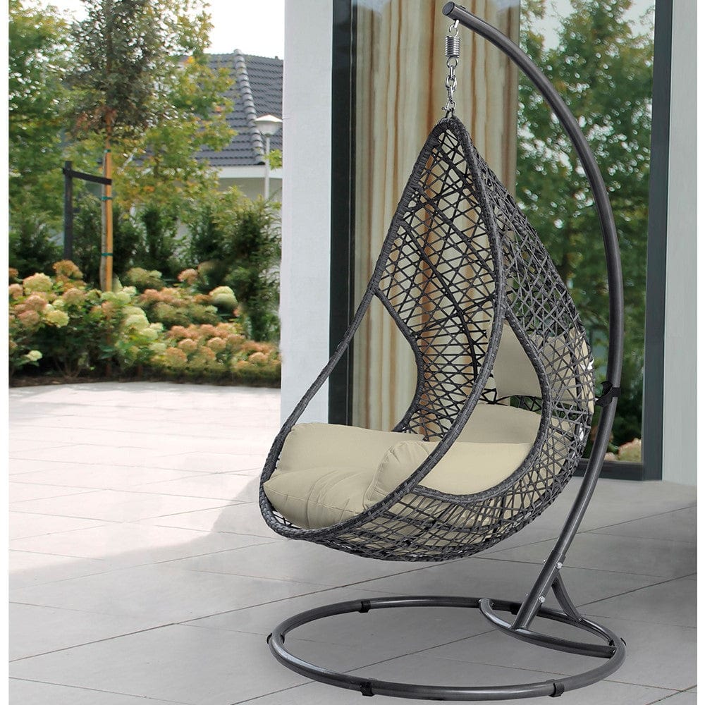 Whiteline Modern Living Whiteline Bravo Outdoor Egg Chair White EG1684-WHT/BLU