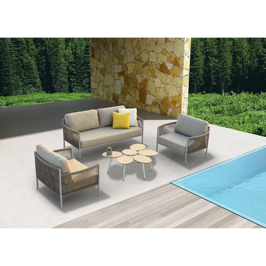 Whiteline Modern Living Whiteline Catalina 4-Piece Outdoor Living Collection COL1751-TAU