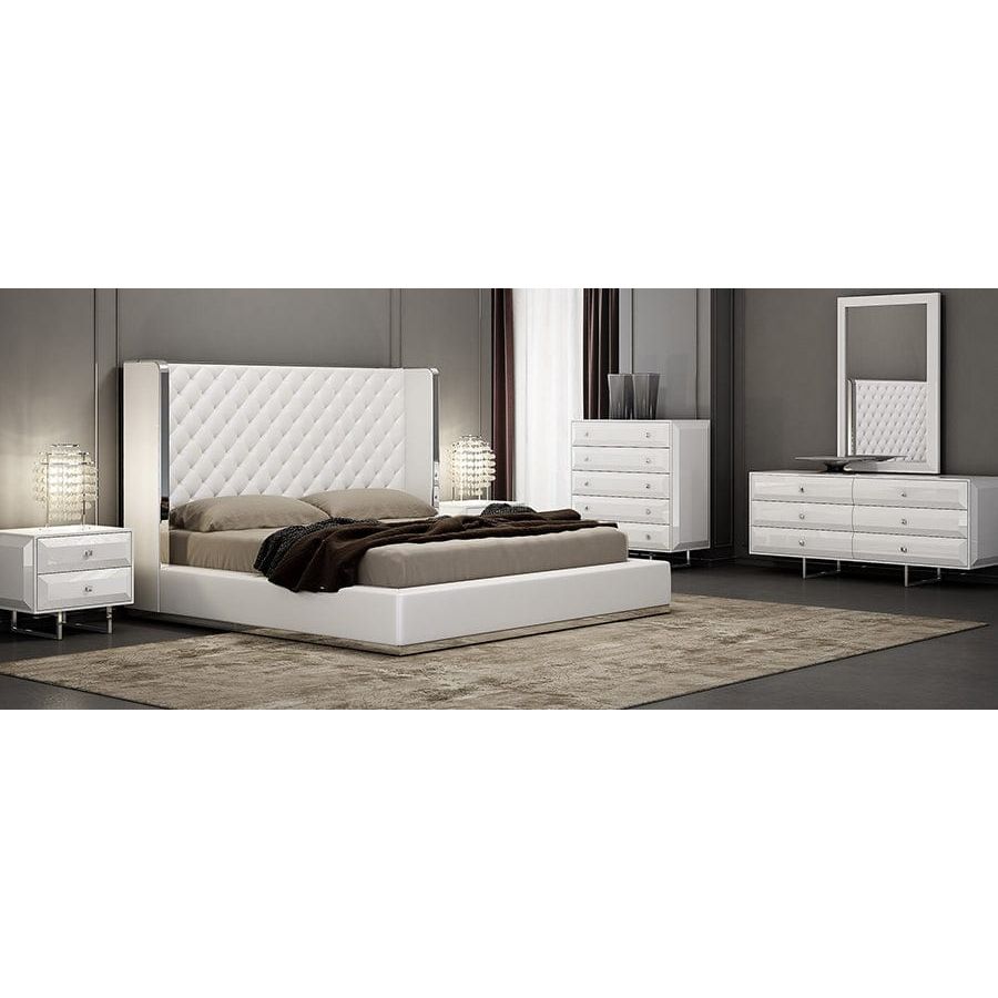 Whitelline Modern Living Abrazo King Bed White BK1356P-WHT