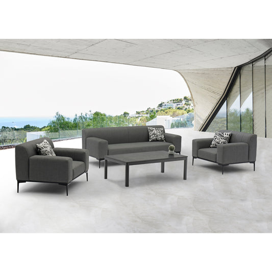 Whitelline Modern Living Ashton 4-Piece Outdoor Living Collection COL1750-DGRY