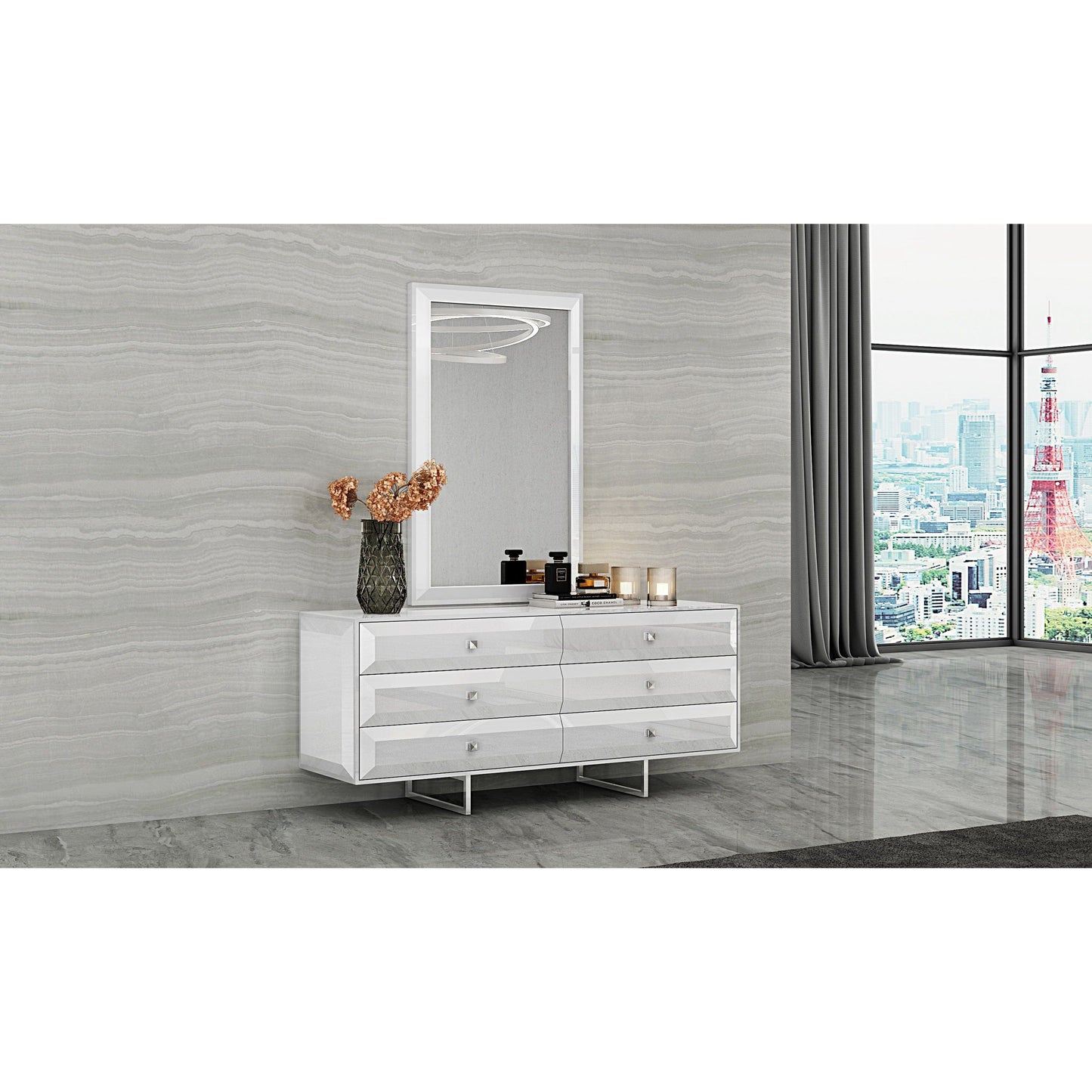 Whitelline Modern Living Whiteline Abrazo Dresser DR1356D-WHT