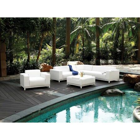 Whitelline Modern Living Whiteline Andrew 5-Piece Outdoor Living Collection COL1595-WHT
